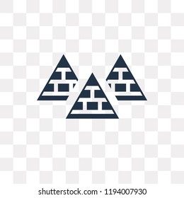Pyramid vector icon isolated on transparent background, Pyramid transparency concept can be used web and mobile