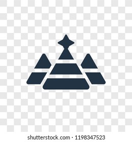 Pyramid vector icon isolated on transparent background, Pyramid transparency logo concept