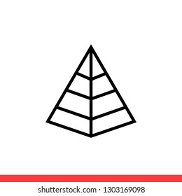 Pyramid vector icon, triangle symbol. Simple, flat design for web or mobile app