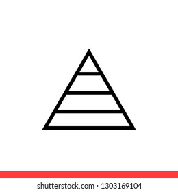 Pyramid vector icon, triangle symbol. Simple, flat design for web or mobile app