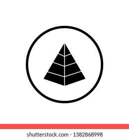 Pyramid vector icon, triangle symbol. Simple, flat design for web or mobile app
