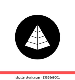 Pyramid vector icon, triangle symbol. Simple, flat design for web or mobile app