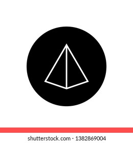 Pyramid vector icon, triangle symbol. Simple, flat design for web or mobile app