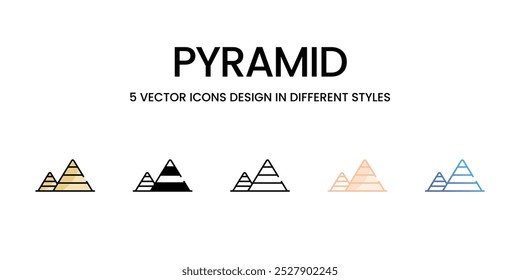 Pyramid vector icons set stock illustration