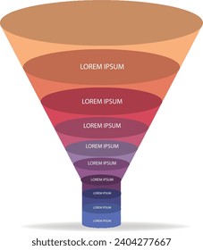 
Pyramid Vector infographic circle. Cycle diagram with 9 steps. Round chart that can be used for report, business analytics, data visualization and presentation