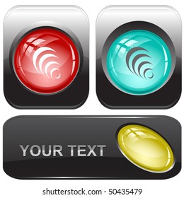 Pyramid. Vector internet buttons.