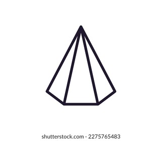 Pyramid vector line icon. Premium quality logo for web sites, design, online shops, companies, books, advertisements. Black outline pictogram isolated on white background 