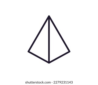 Pyramid vector line icon. Premium quality logo for web sites, design, online shops, companies, books, advertisements. Black outline pictogram isolated on white background 