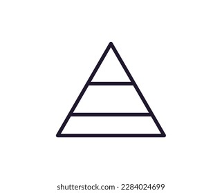 Pyramid-Vektorsymbol. Premium-Logo für Webseiten, Design, Online-Shops, Unternehmen, Bücher, Werbung. Piktogramm mit schwarzem Umriss einzeln auf weißem Hintergrund 