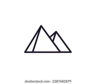 Pyramid vector line icon. Premium quality logo for web sites, design, online shops, companies, books, advertisements. Black outline pictogram isolated on white background 