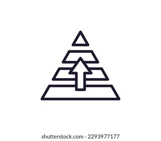 Pyramid vector line icon. Premium quality logo for web sites, design, online shops, companies, books, advertisements. Black outline pictogram isolated on white background 