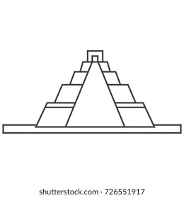 pyramid vector line icon, sign, illustration on background, editable strokes