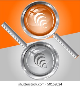 Pirámide. Vidrio de aumento vectorial.