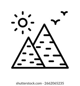 Pyramid Vector Outline Icon. EPS 10 File