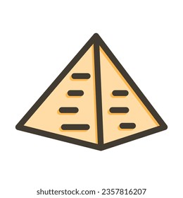 Icono De Colores Llenos De La Línea Espesa Del Vector Pirámide Para Uso Personal Y Comercial.
