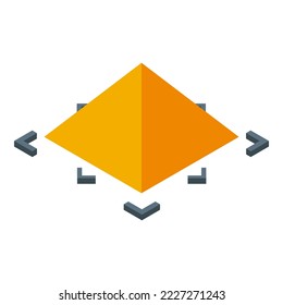 Pyramid virtual tour icon isometric vector. Online video. Digital walk