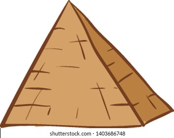 The A pyramid whose outer surfaces are triangular and that converge to a single point at the top in Egypt, vector, color drawing or illustration.