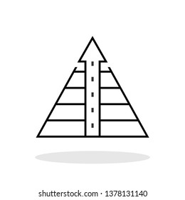 Pyramidal growing icon in trendy flat style. Get on top symbol for your web site design, logo, app, UI Vector EPS 10. 