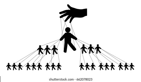 Pyramidenmanagement von Menschen, Silhouette Vektor