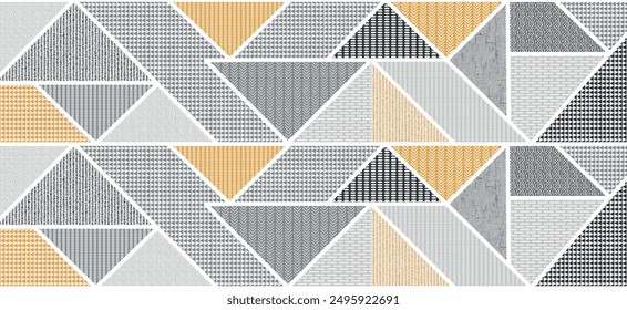 Pyramidal pattern stacked for seamless background - coffered paneling - white grey and yellow style
