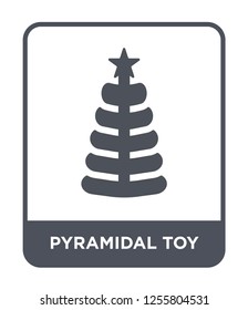 pyramidal toy icon vector on white background, pyramidal toy trendy filled icons from Kids and baby collection, pyramidal toy simple element illustration