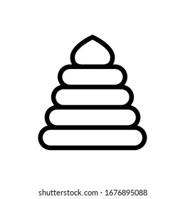 Pyramidal Toy vector outline illustration. baby toys icon.