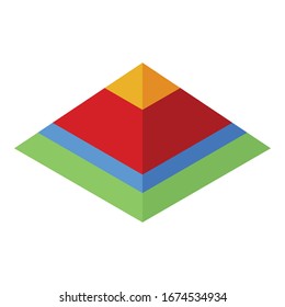 Pyramide chart icon. Isometric of pyramide chart vector icon for web design isolated on white background