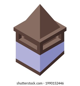 Pyramide chimney icon. Isometric of Pyramide chimney vector icon for web design isolated on white background