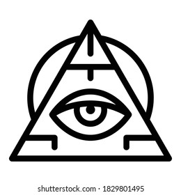 Pyramide eye amulet icon. Outline pyramide eye amulet vector icon for web design isolated on white background