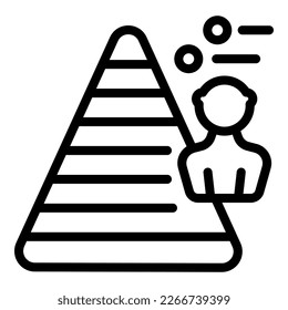Pyramide Population Symbol Umrandung Vektorgrafik. Sozialteam. Datenpopulation
