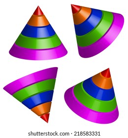 Pyramide shapes. Tips, peaks, triangular charts