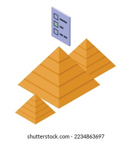 Pyramide tour icon isometric vector. Globe travel. Global tourism