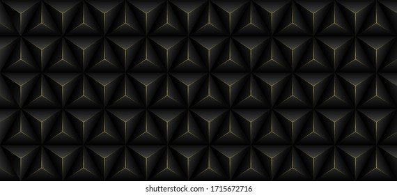 Patrón negro de las pirámides. Patrón de origen 3d. Tapa mínima abstracta. Textura geométrica 
