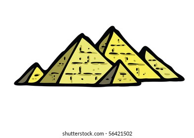 Pyramids color illustration