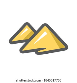 Pirámides en el desierto. Icono de Dunes Vector Ilustración de dibujos animados