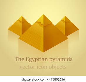 Pyramids in the desert vector icons