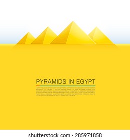 The pyramids in Egypt art cover. Vector Illustration