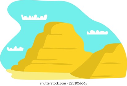 Pyramids of Egypt in desert vector isolated on white sand and sky
