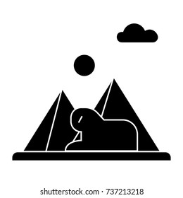 pyramids, egypt  icon, vector illustration, sign on isolated background