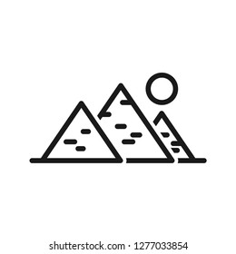 Pyramids of egypt. Simple line icon. Isolate on white background. Vector.