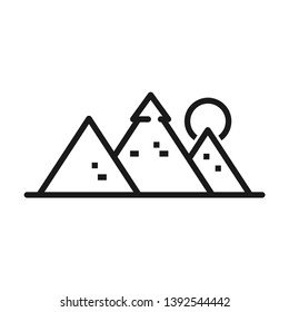 Pyramids of Egypt. Simple line icon. Isolate on white background.