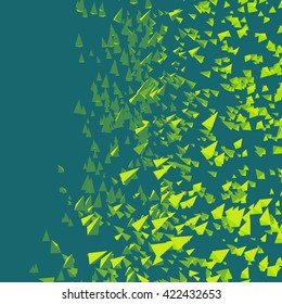 Pyramids in Empty Space. Chaotic Particles. Abstract Dynamic Background. Science and Connection Concept. Futuristic Design. Vector Illustration. 
