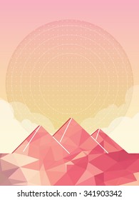 Pyramids Of Giza, Famous world landmark, Egypt, vector illustration