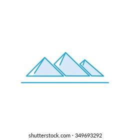 Pyramids Of Giza, Famous world landmark, Egypt,vector flat icon illustration