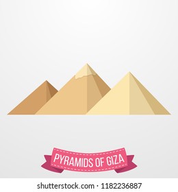 Pyramids Giza icon on white background