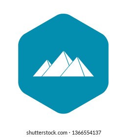 Pyramids in Giza icon. Simple illustration of pyramids in Giza vector icon for web