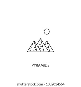 Pyramids of Giza vector icon, outline style, editable stroke