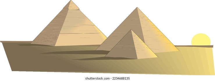 Pirámides en la ilustración vectorial de Giza