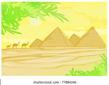 pyramids giza  vector landscape