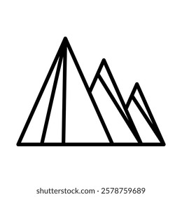 Pyramids of Giza Vector Line Icon Design